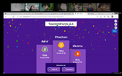 การจัดกิจกรรมผ่าน LINE VDO CALL ทบทวนเนื้อหาผ่านเกม kahoot.it ชั้น ป.4/5