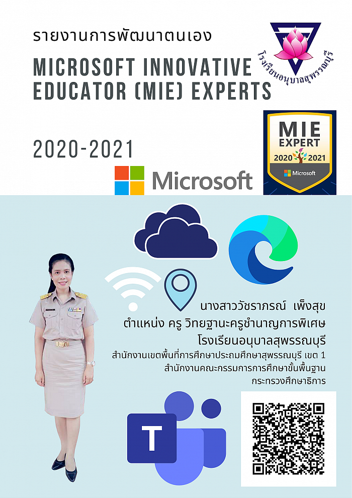 รายงานการพัฒนาตนเอง รางวัล MICROSOFT INNOVATIVE EDUCATOR EXPERTS 2020-2021